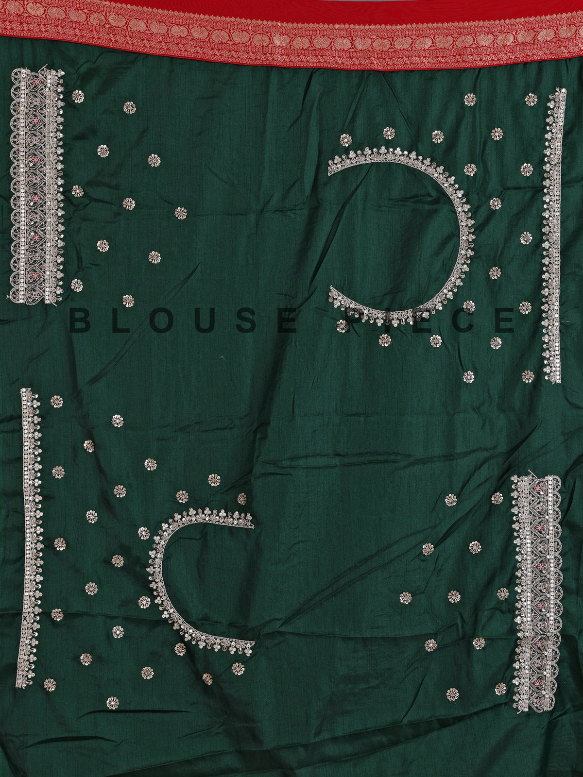 Red bandhani semi georgette saree with designer pallu
