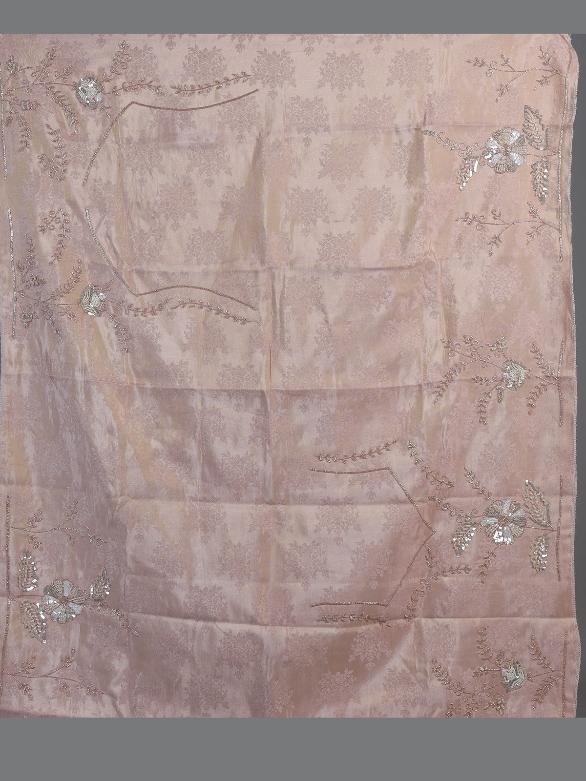 Elegant peach silk unstitched lehenga choli with dupatta