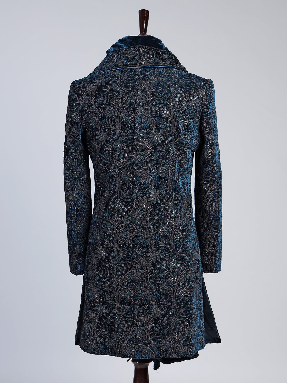 Rama blue luxury men velvet indo western