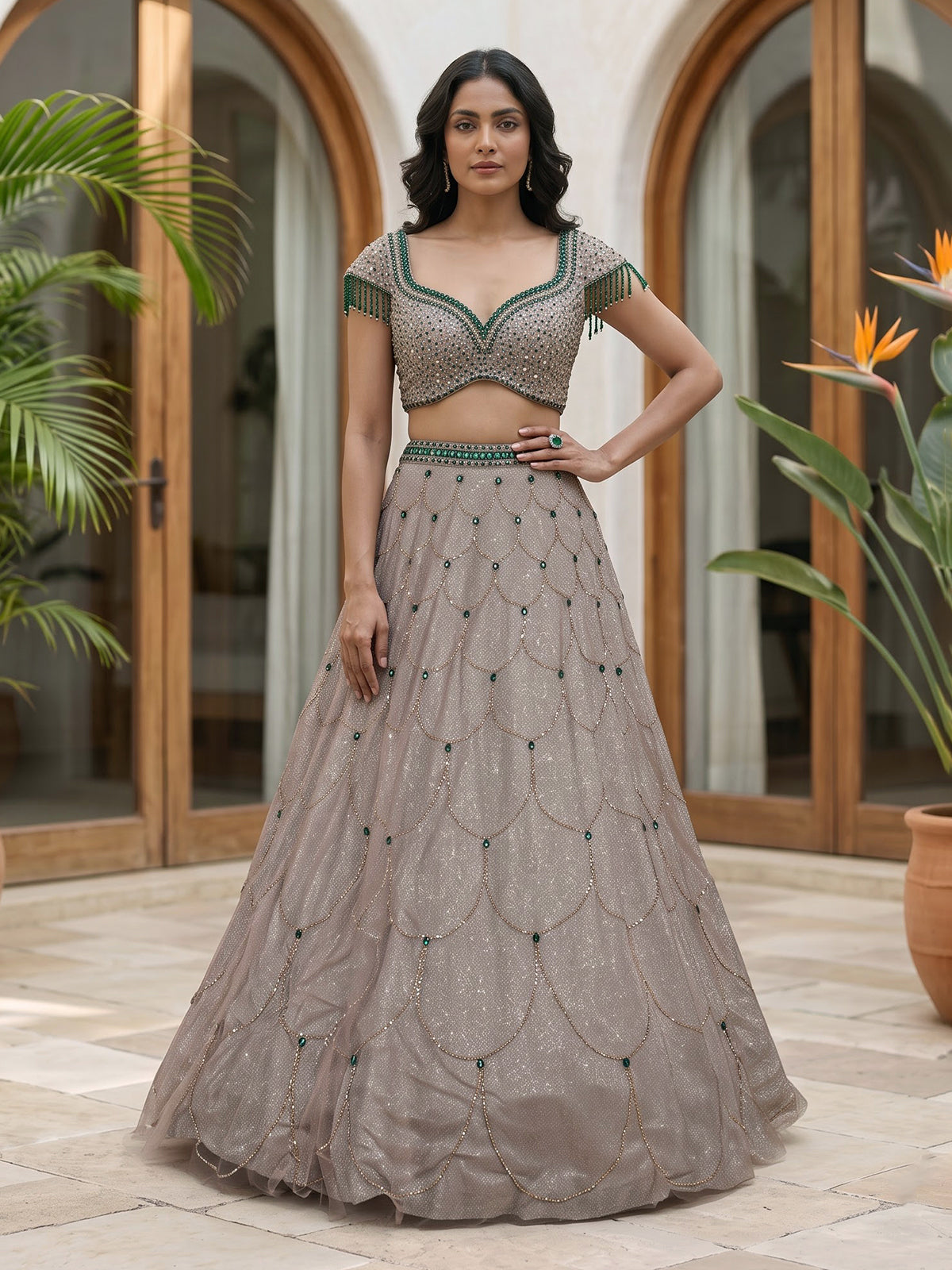 Blush pink luxury embroidered lehenga choli