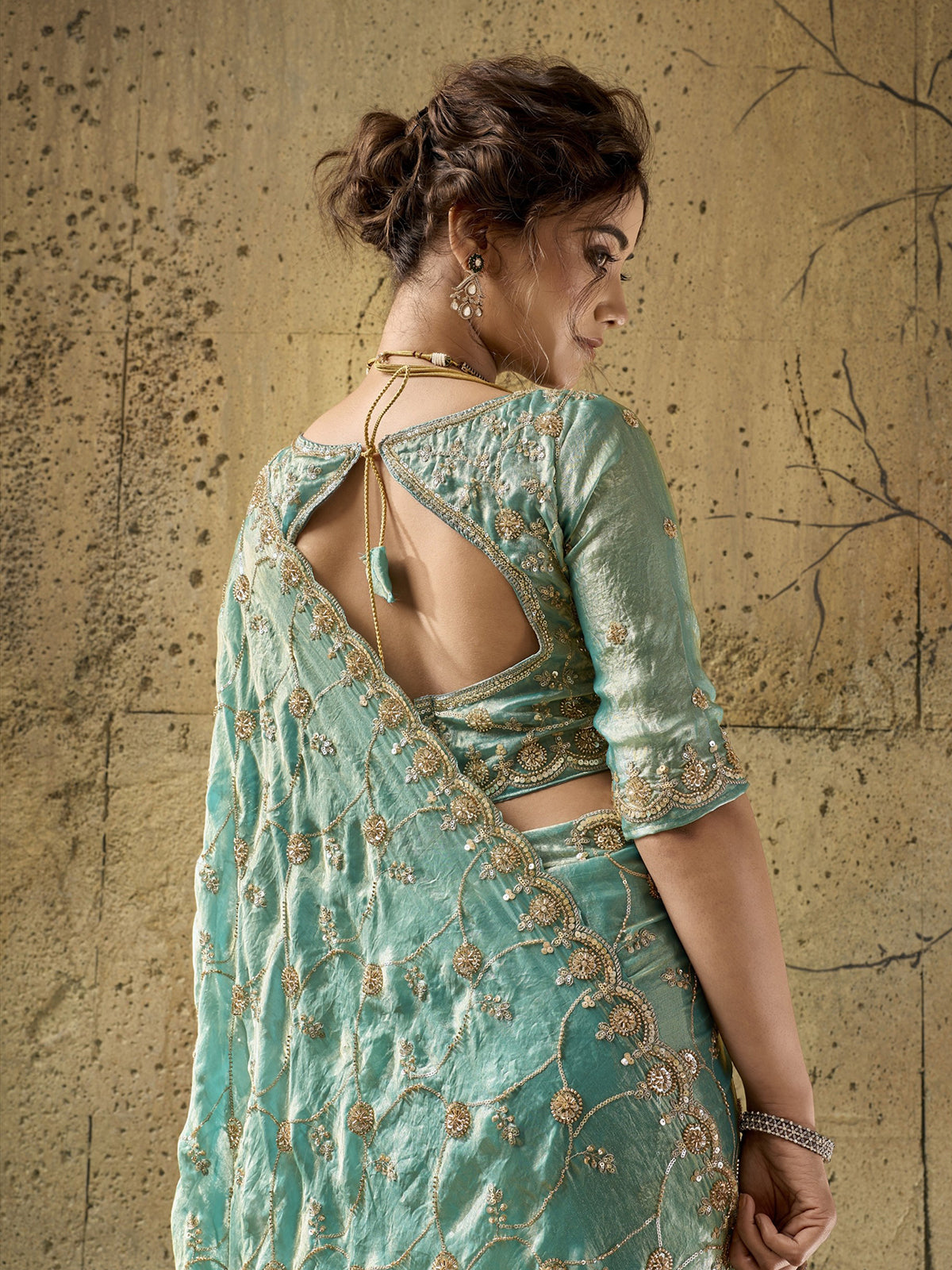 Sky blue radiant sparkle saree