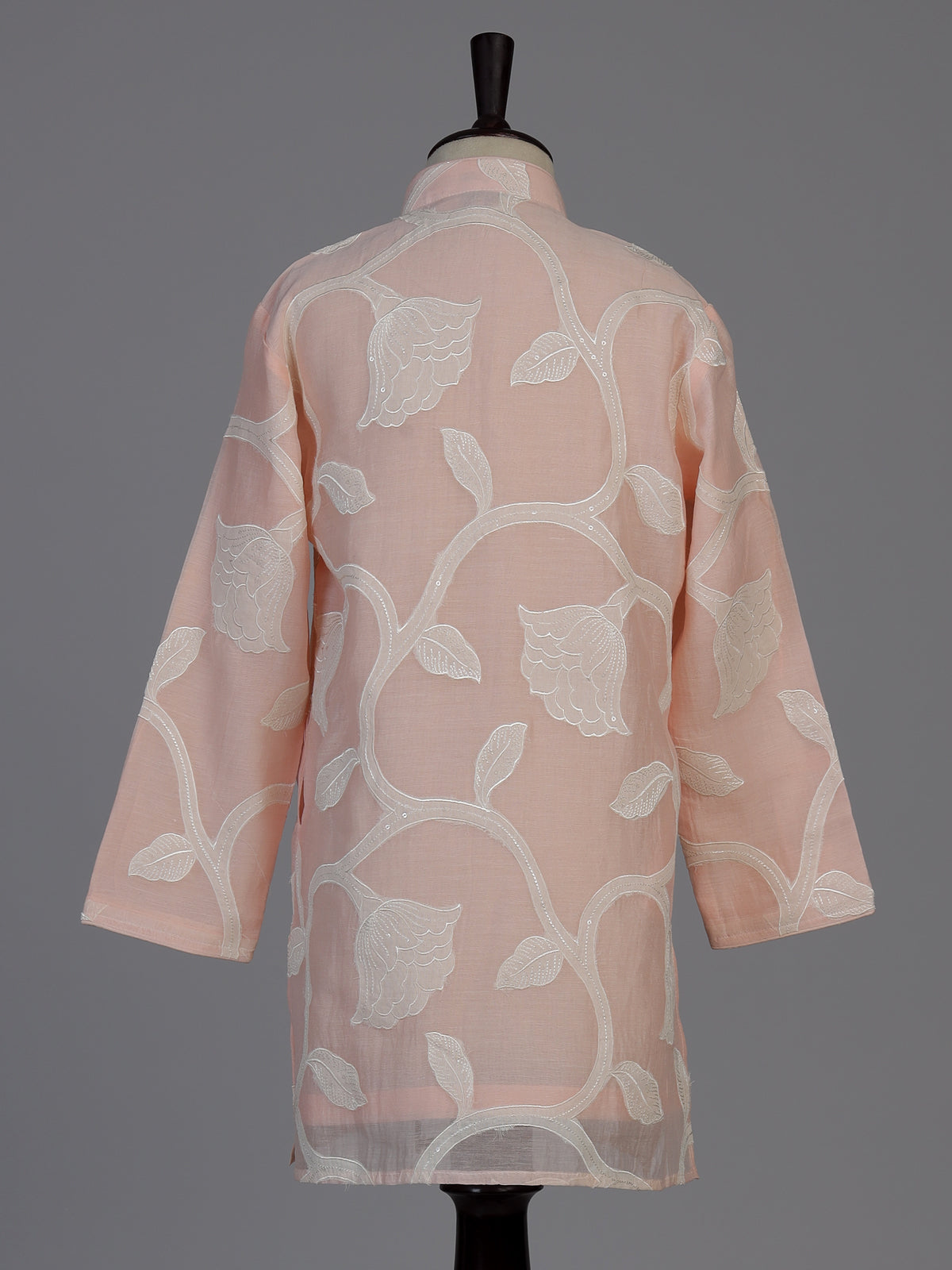Light pink floral boys kurta suit