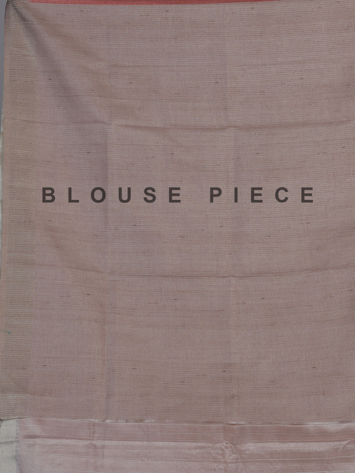 Peach semi tusser silk saree with grey border zari detailing