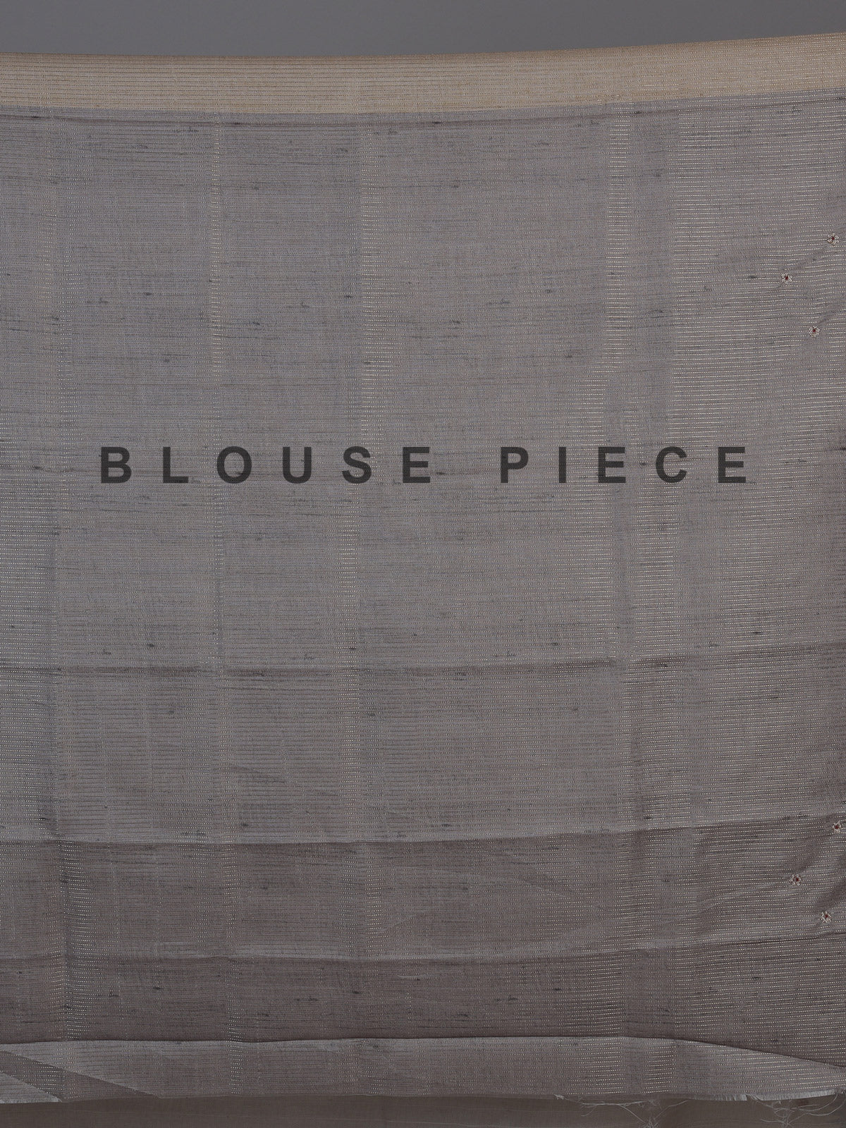 Pastel beige semi tusser silk saree with grey contrast border