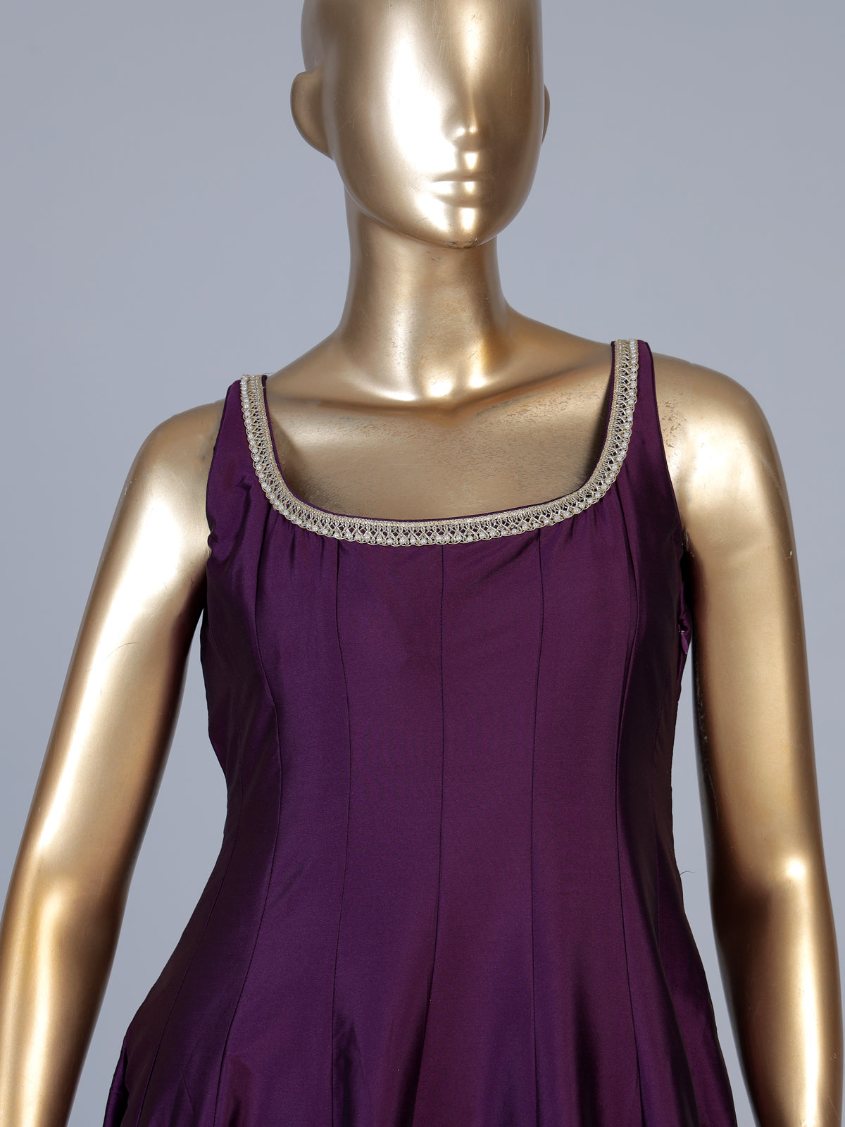Purple zardosi embroidered women Anarkali salwar suit