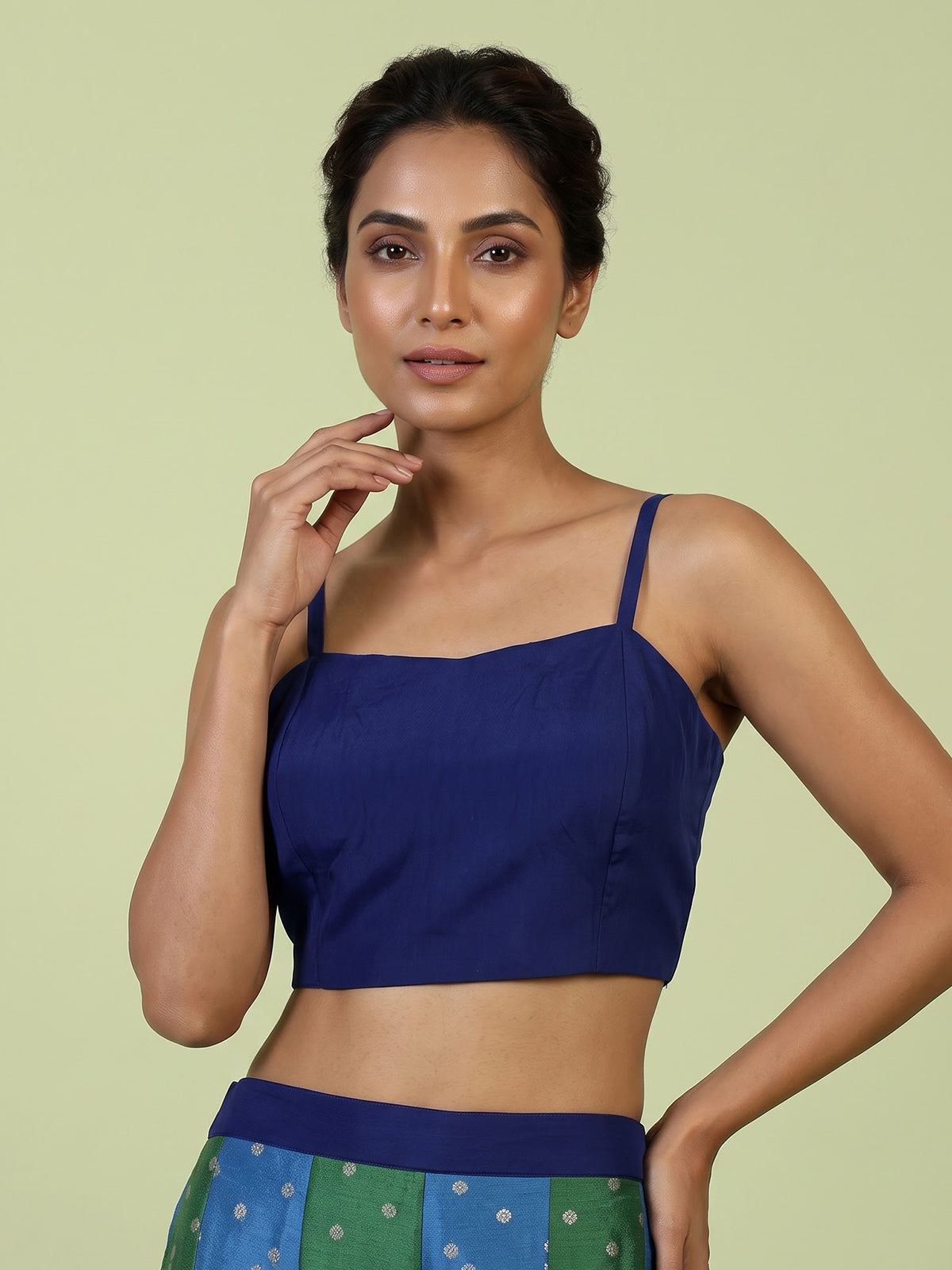 Rama blue embellished women palazzo indo western suit