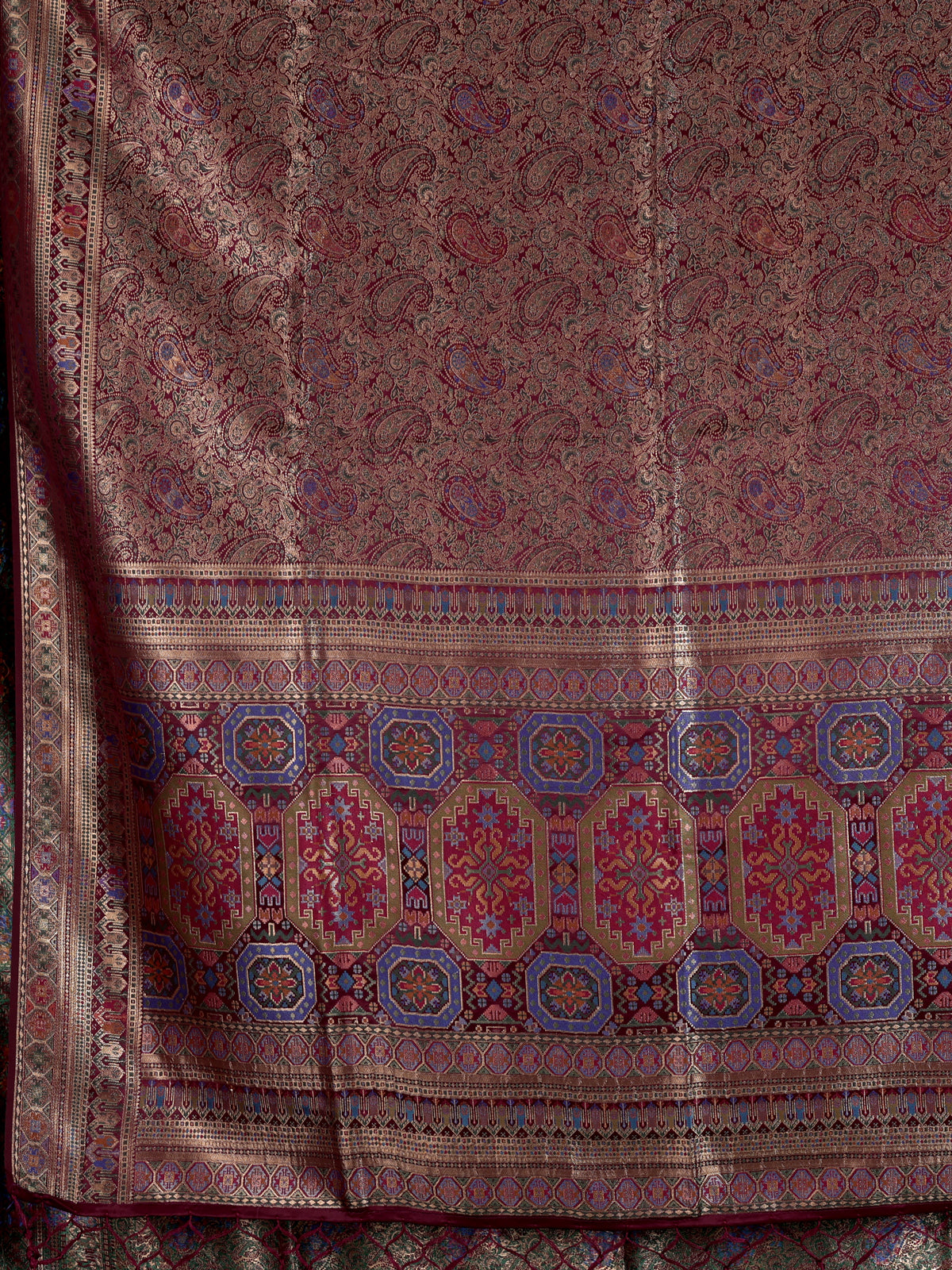 Wine women meenakari zari saree