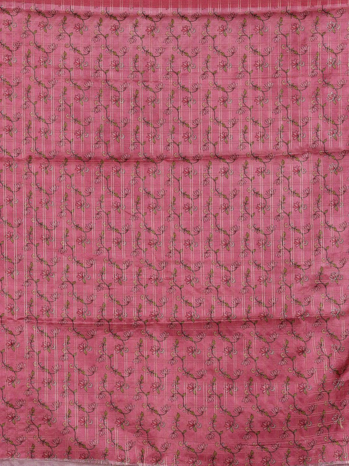 Pink women botanical vine zari saree