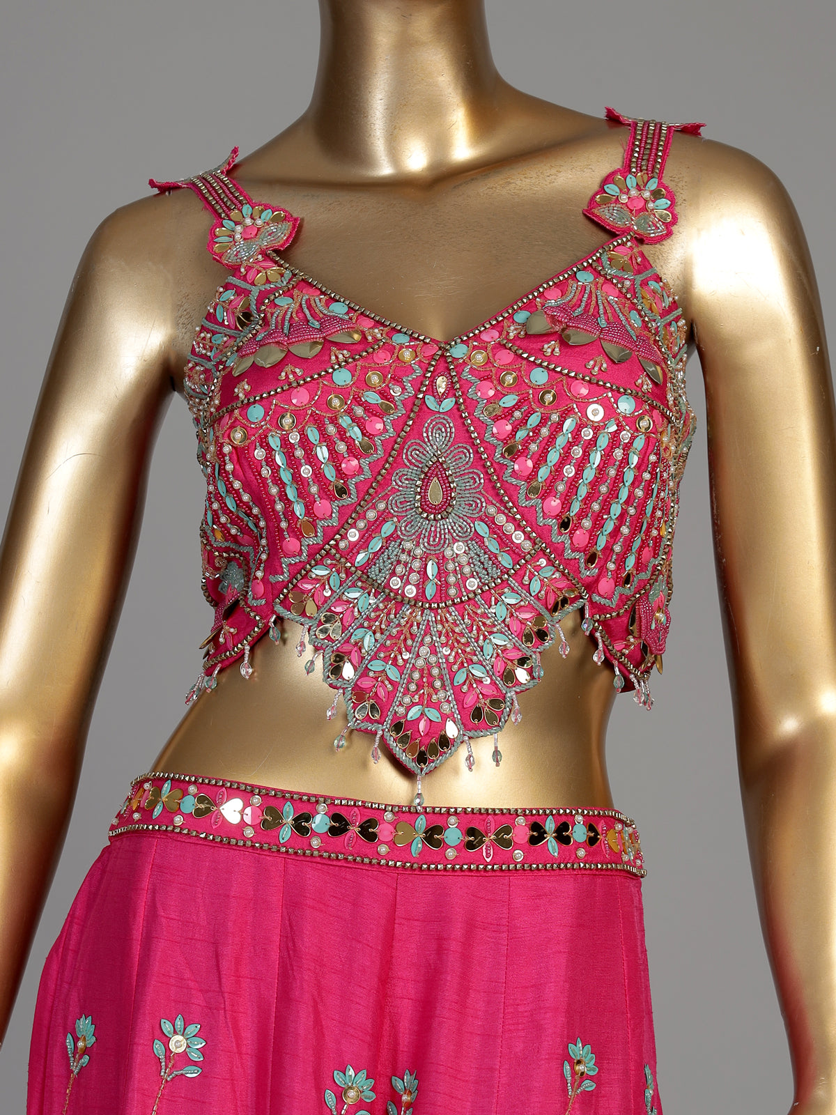 Rani pink women jharokha embellished sharara suit