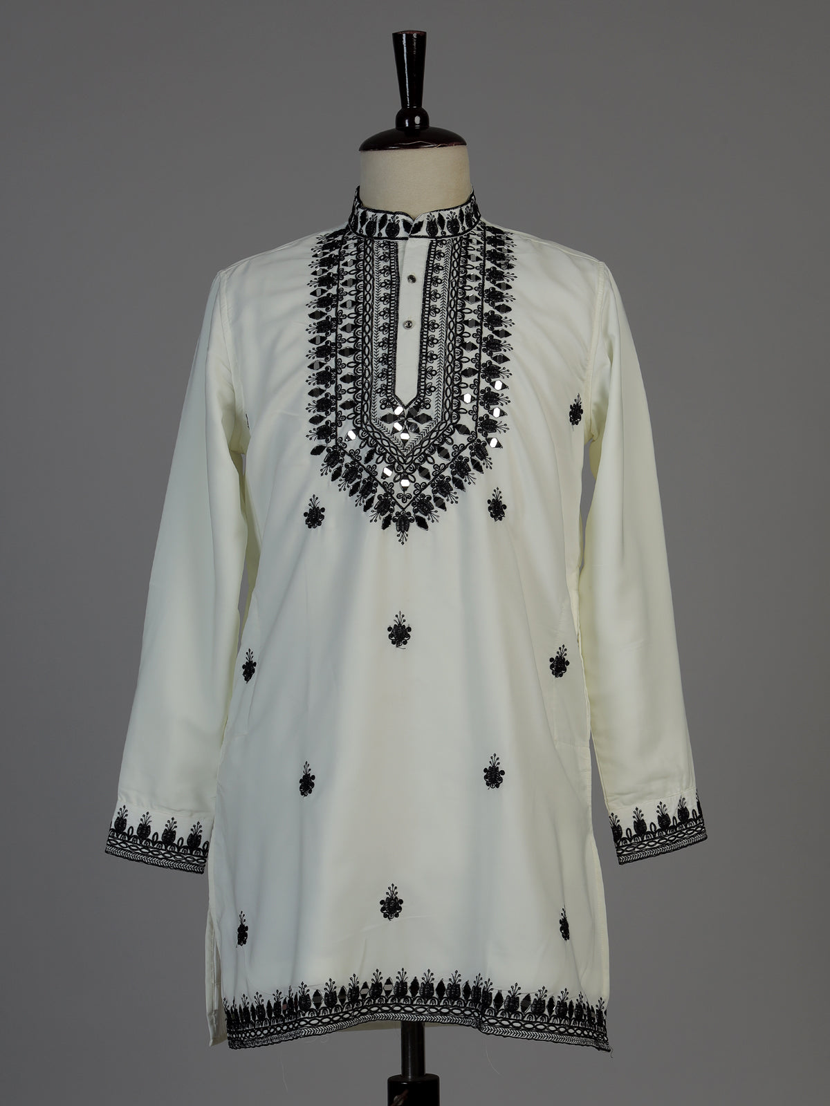 White men floral abhla chinese kurta