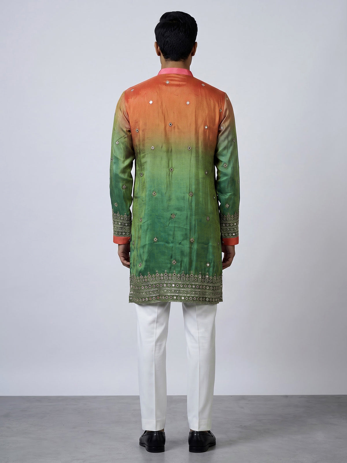 Pastel blue men abhla embellished kurta pajama