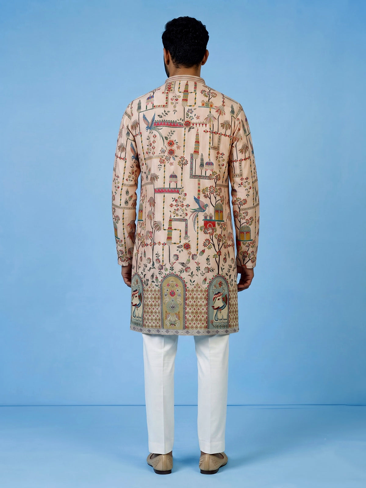 Onion pink men mughal court kurta suit