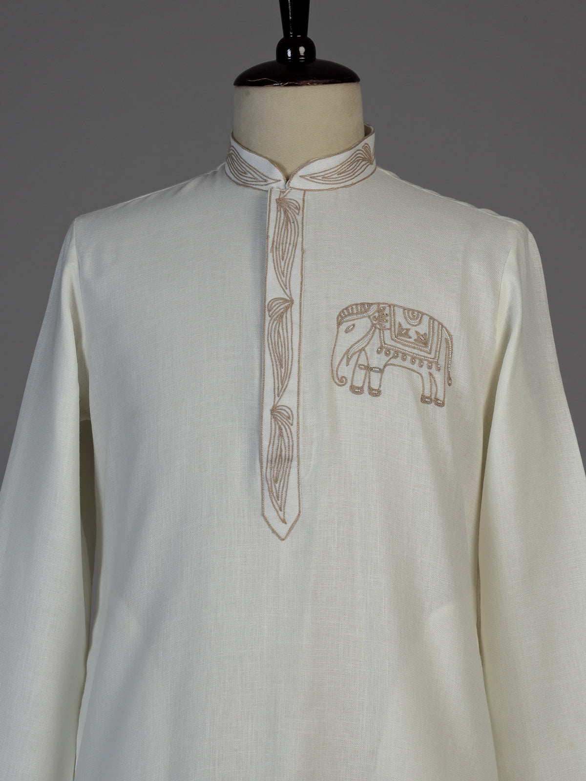 White men royal elephant kurta pajama