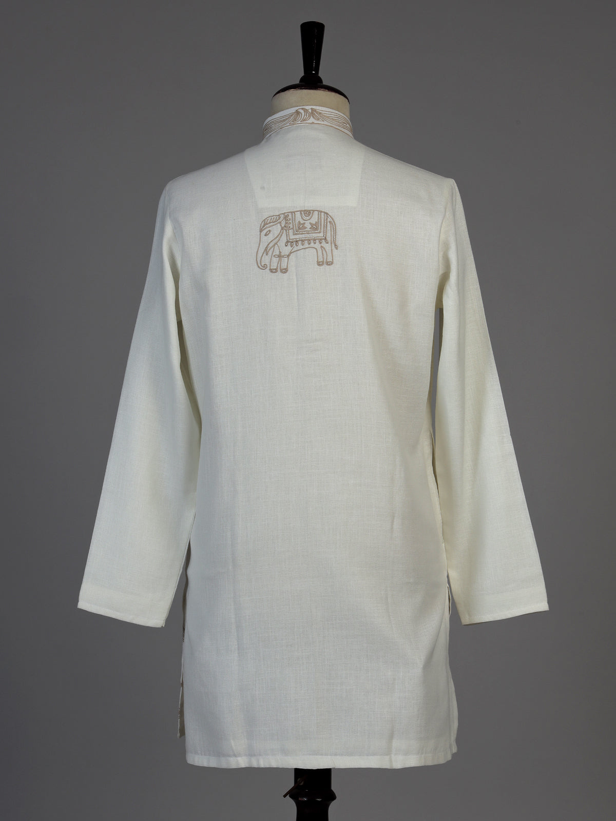 White men royal elephant kurta pajama