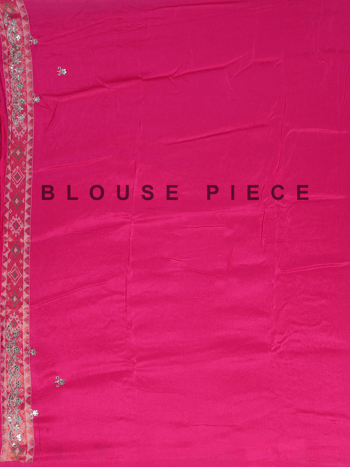 Rani pink soft silk saree with sparkling ikat printed elegance