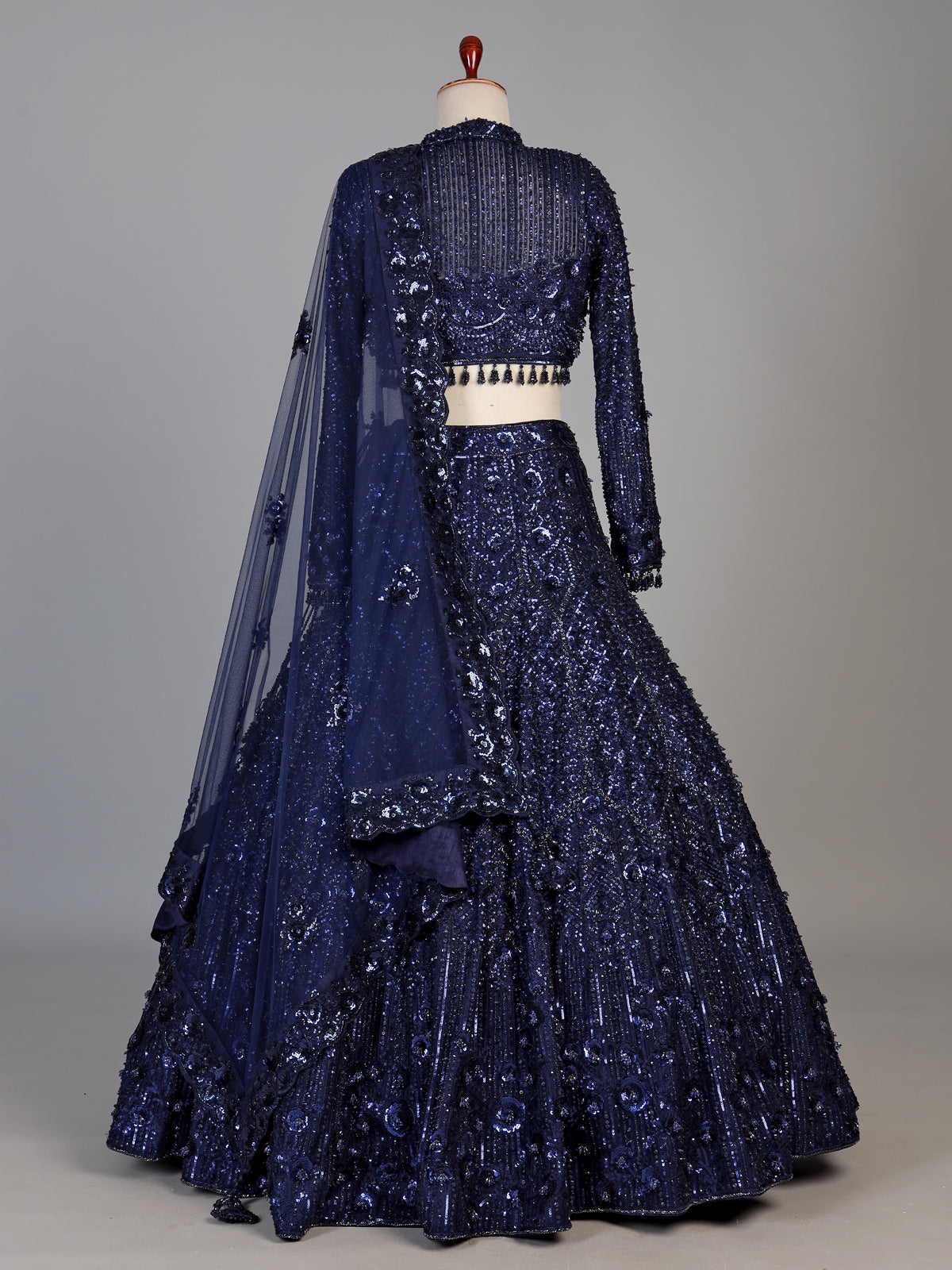 Navy womens glamorous sequin lehenga choli