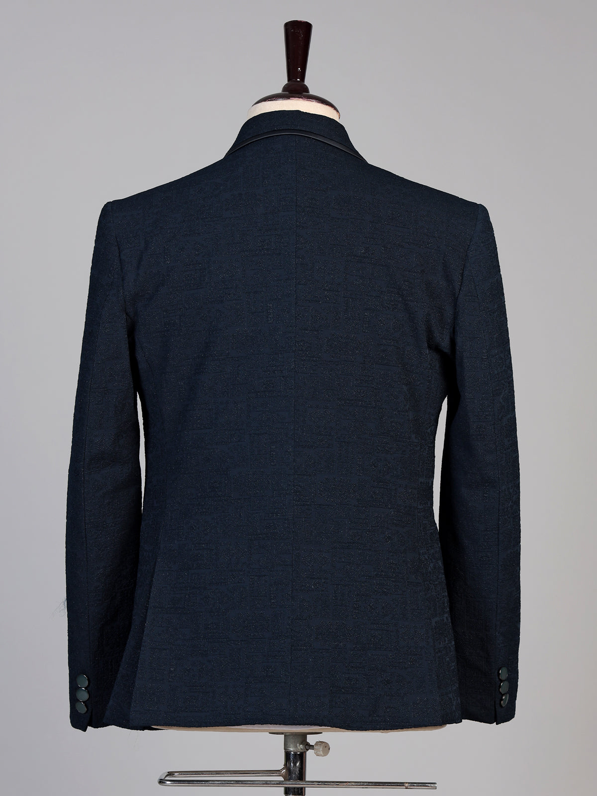 Midnight blue mens embroidered tuxedo coat suit