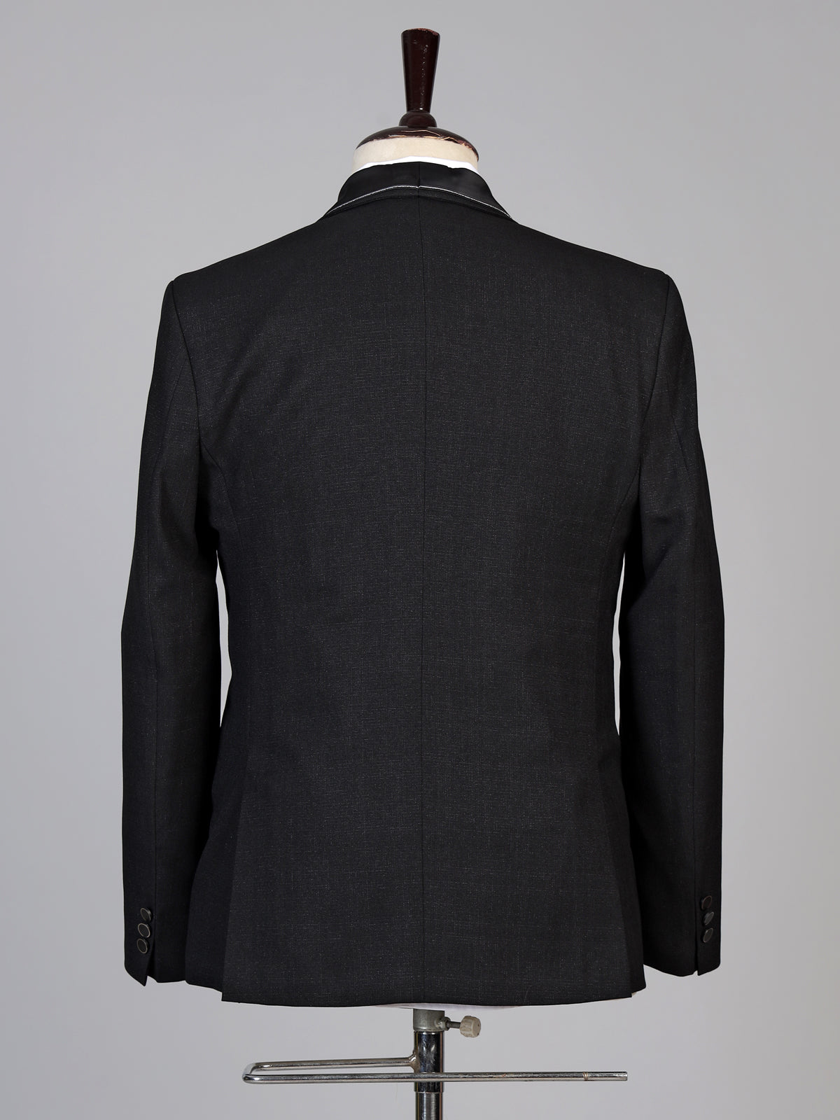 Black mens classic satin shawl coat suit