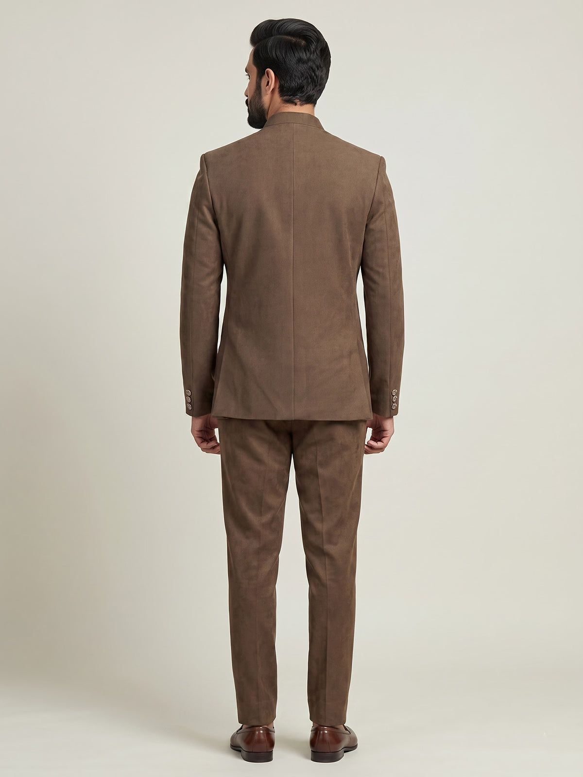 Brown mens floral zardosi jodhpuri suit