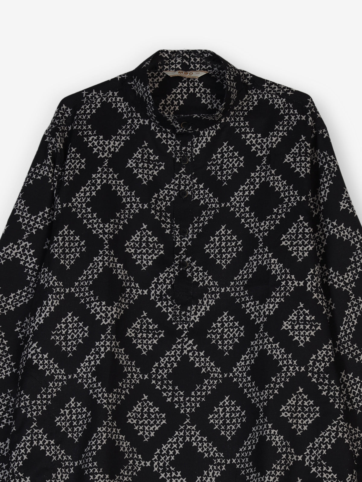 Black silk printed kurta suit for festive occasions for men