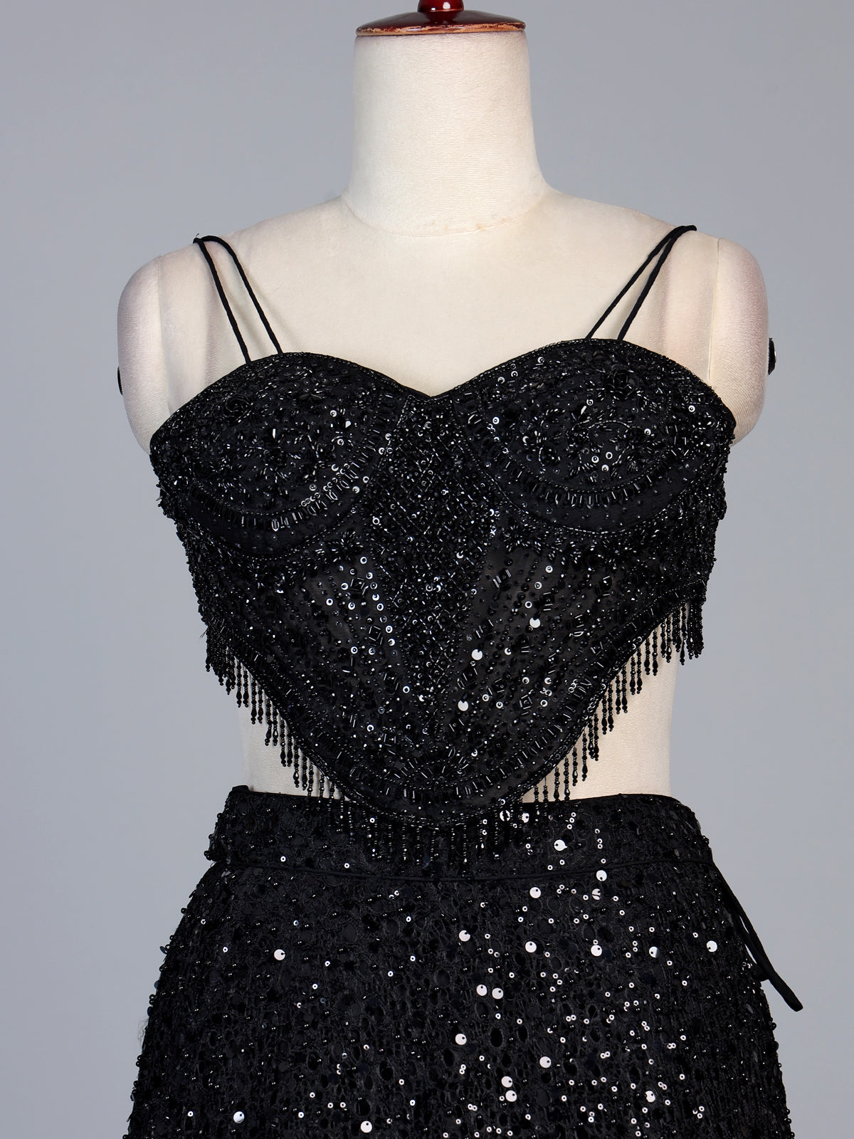Black sequin cape designer lehenga choli for women