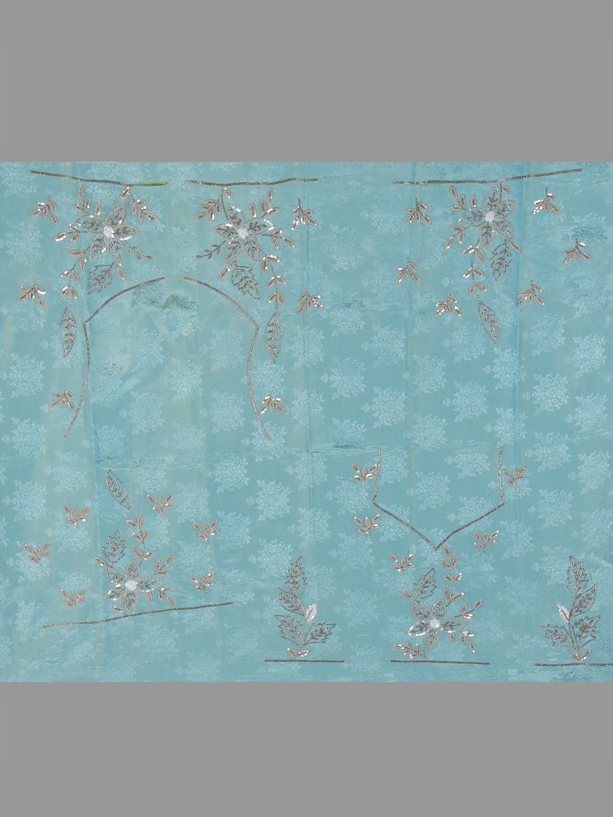 Sky blue shaded silk unstitched lehenga choli with zari shimmer
