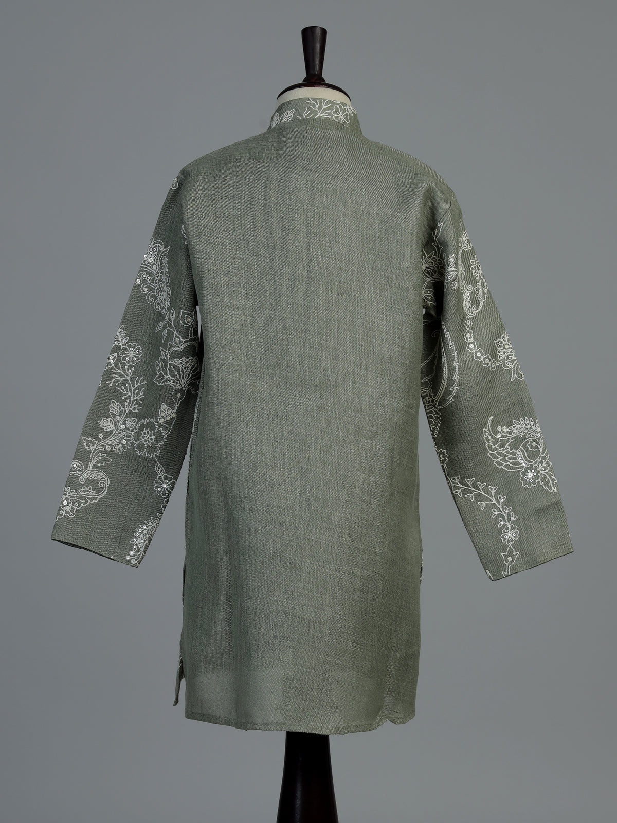 Pista green kashmiri embroidered boys kurta suit
