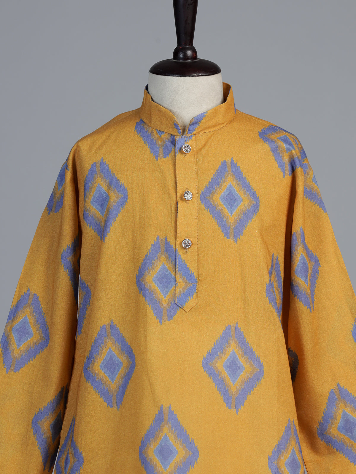 Yellow patola print boys kurta suit