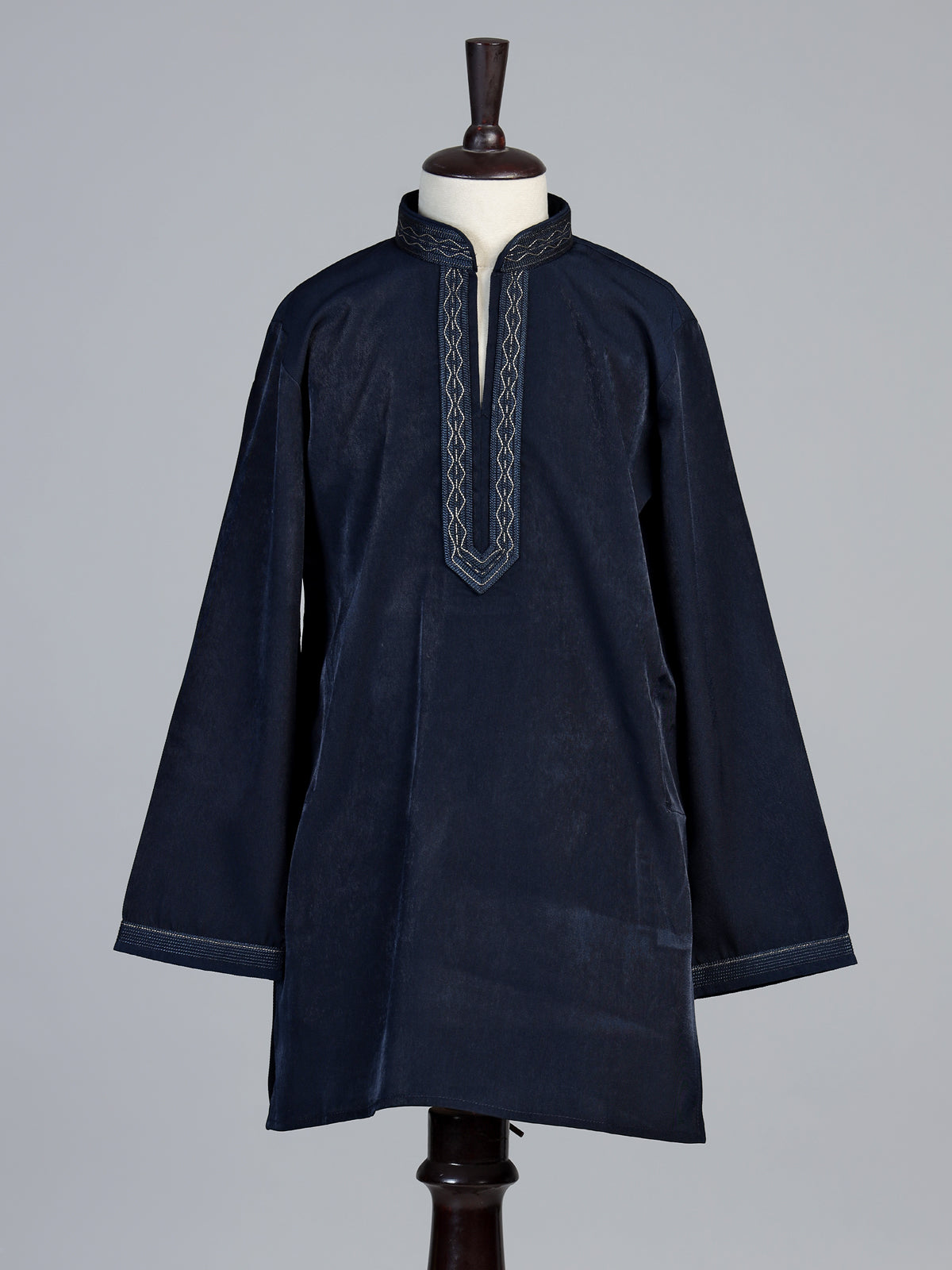Navy blue diamond chain boys kurta suit