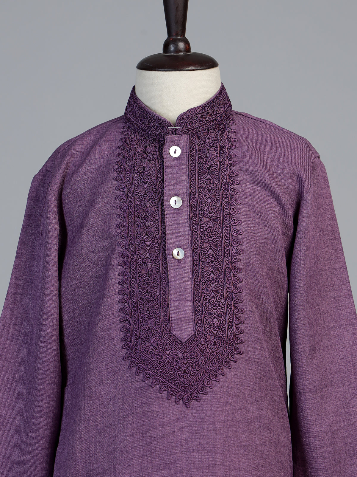 Wine kashmiri paisley boys kurta suit