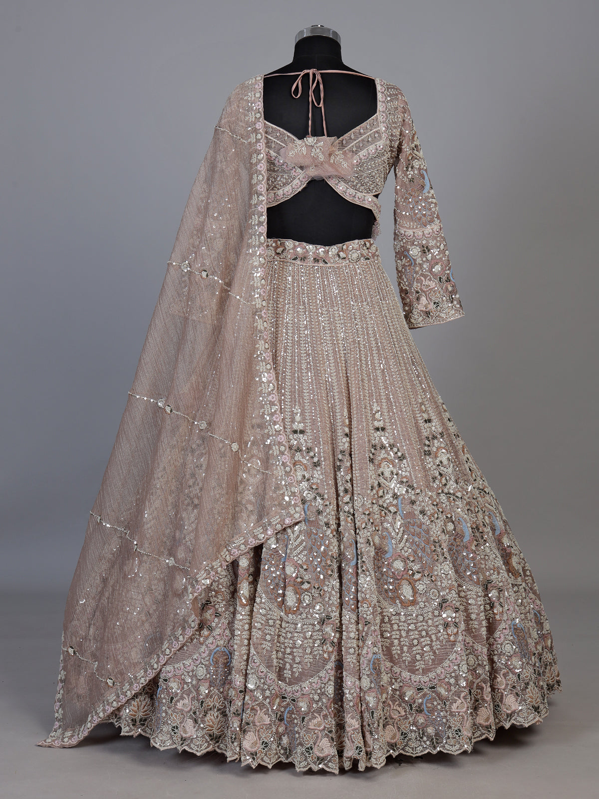 Light lavender peacock women lehenga choli