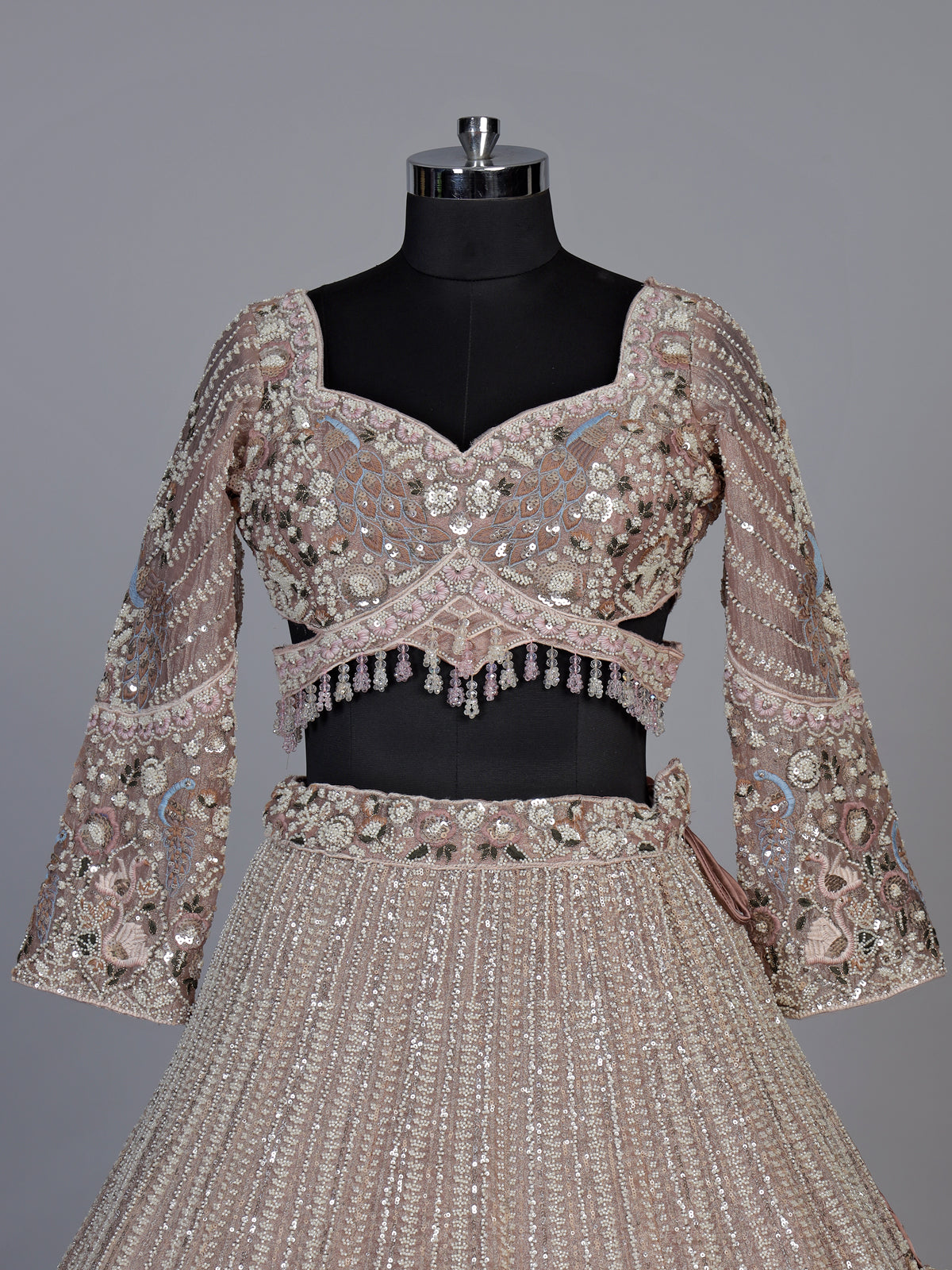 Light lavender peacock women lehenga choli