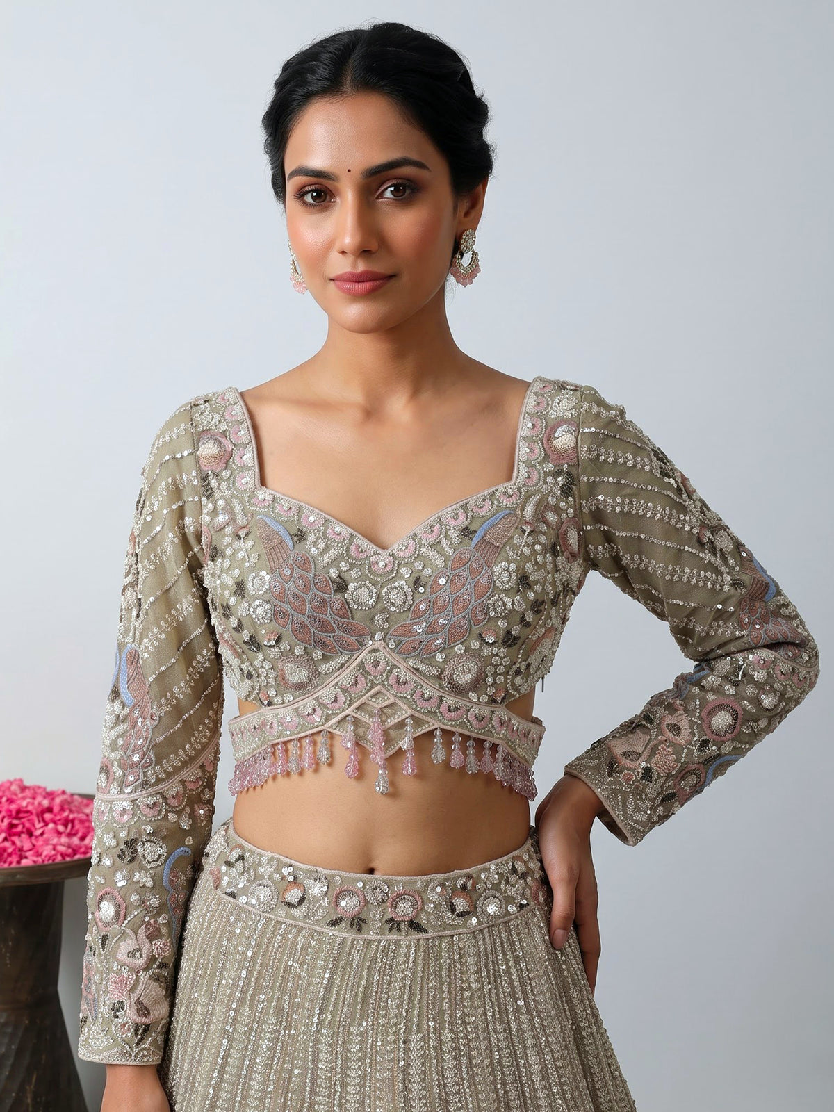Mehendi green peacock women lehenga choli