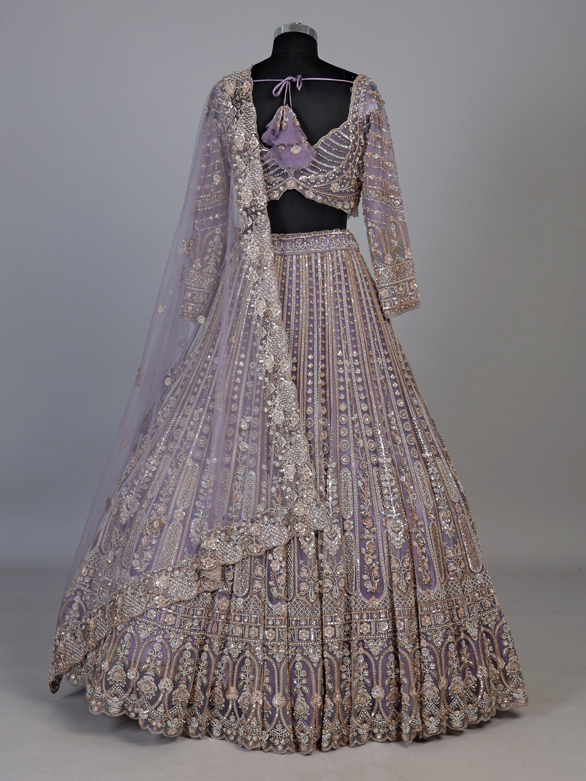 Lavender baroque jharokha women lehenga choli