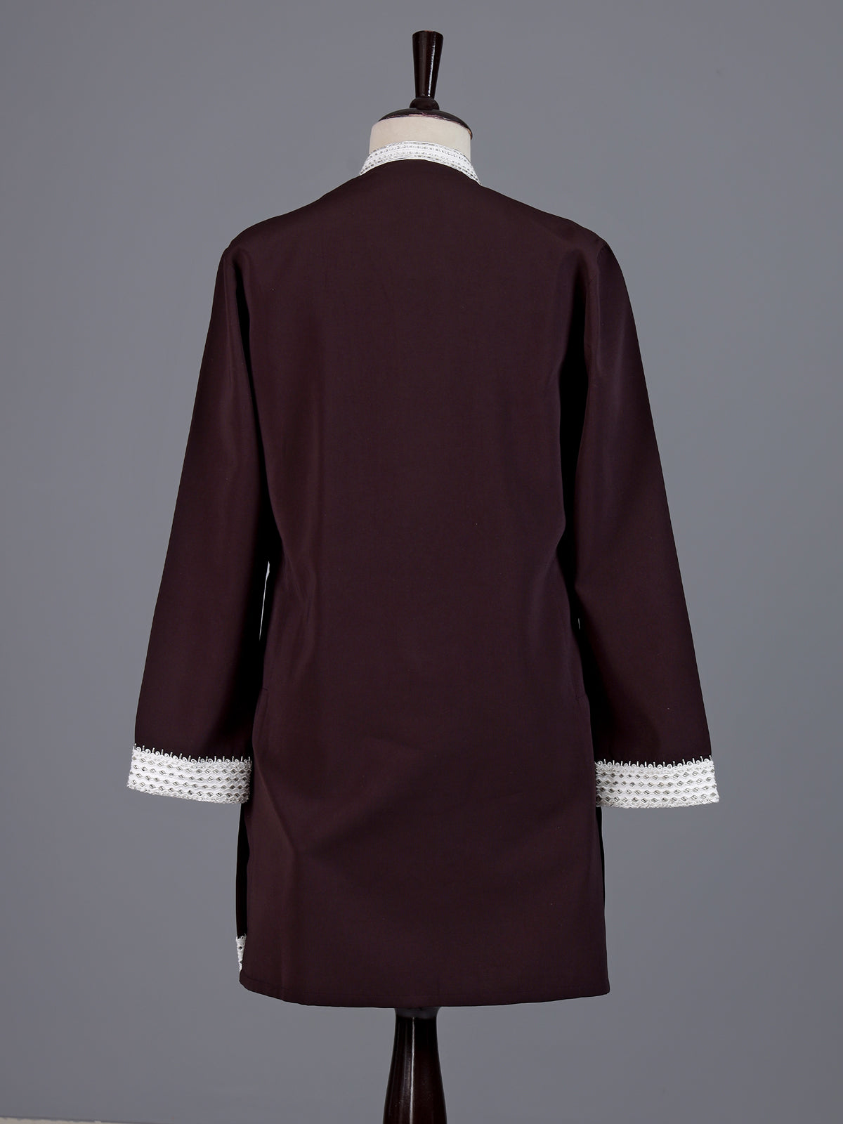 Dark brown polyester viscose mens kurta pajama