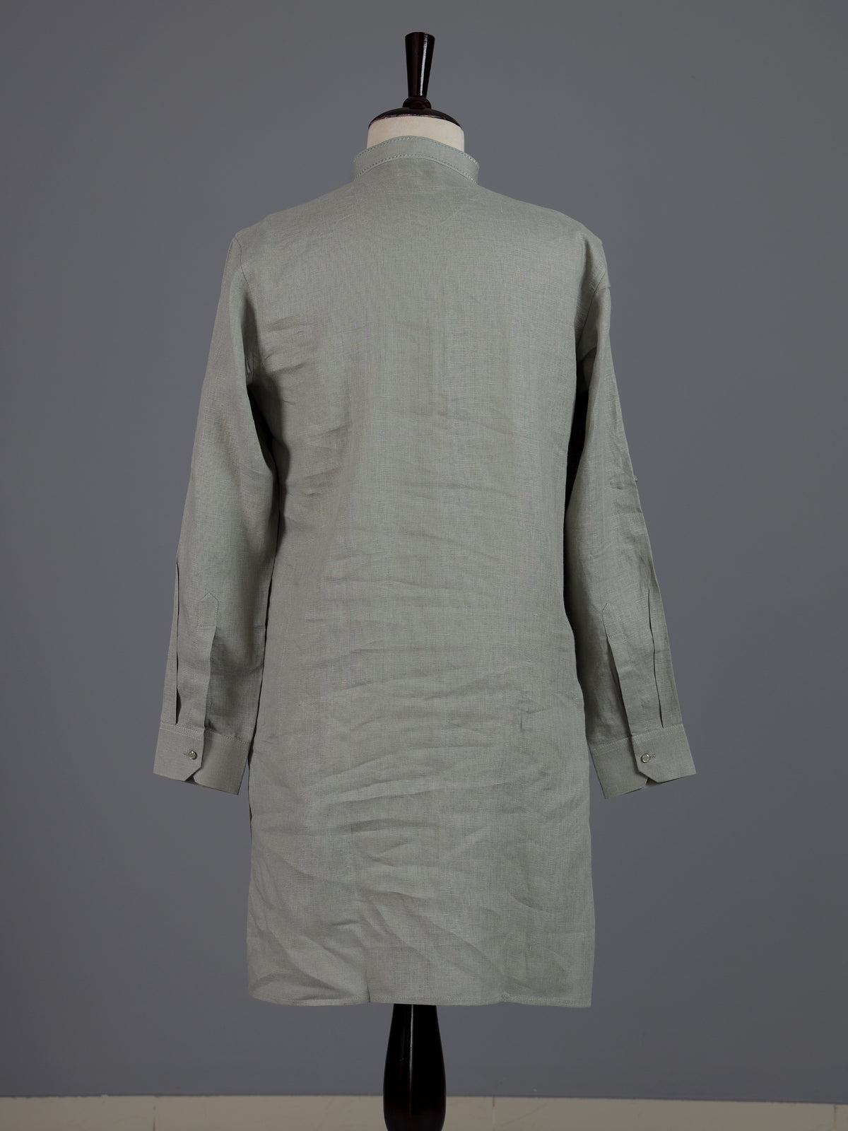 Grey cotton linen mens kurta pajama