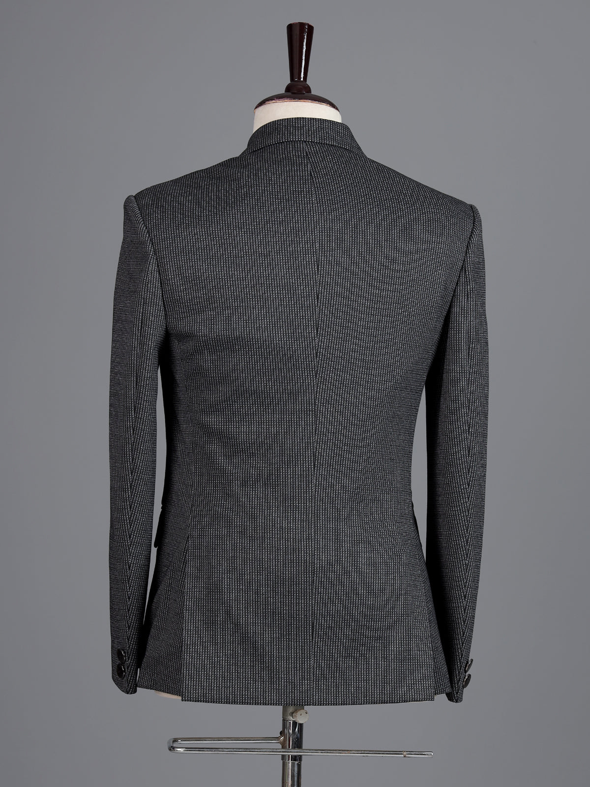 Charcoal grey birdseye textured blazer for men evening occasions