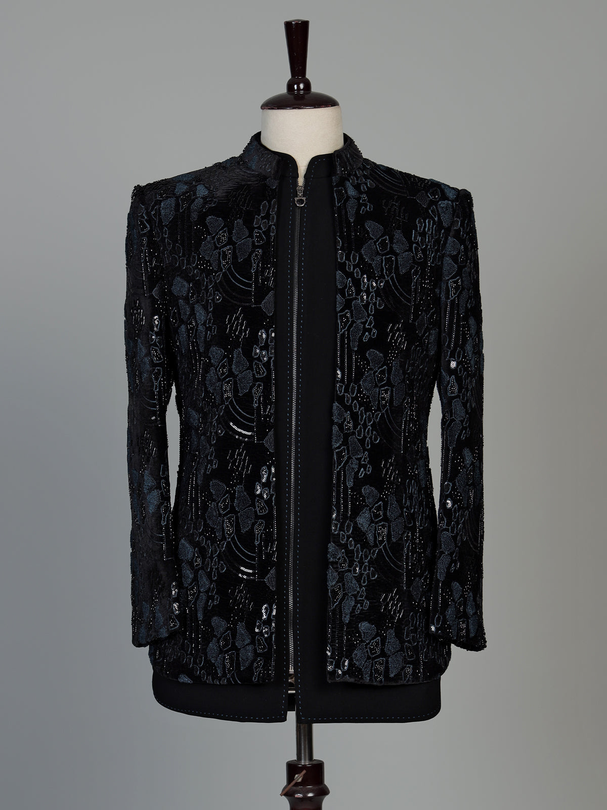 Navy blue premium mens indo western