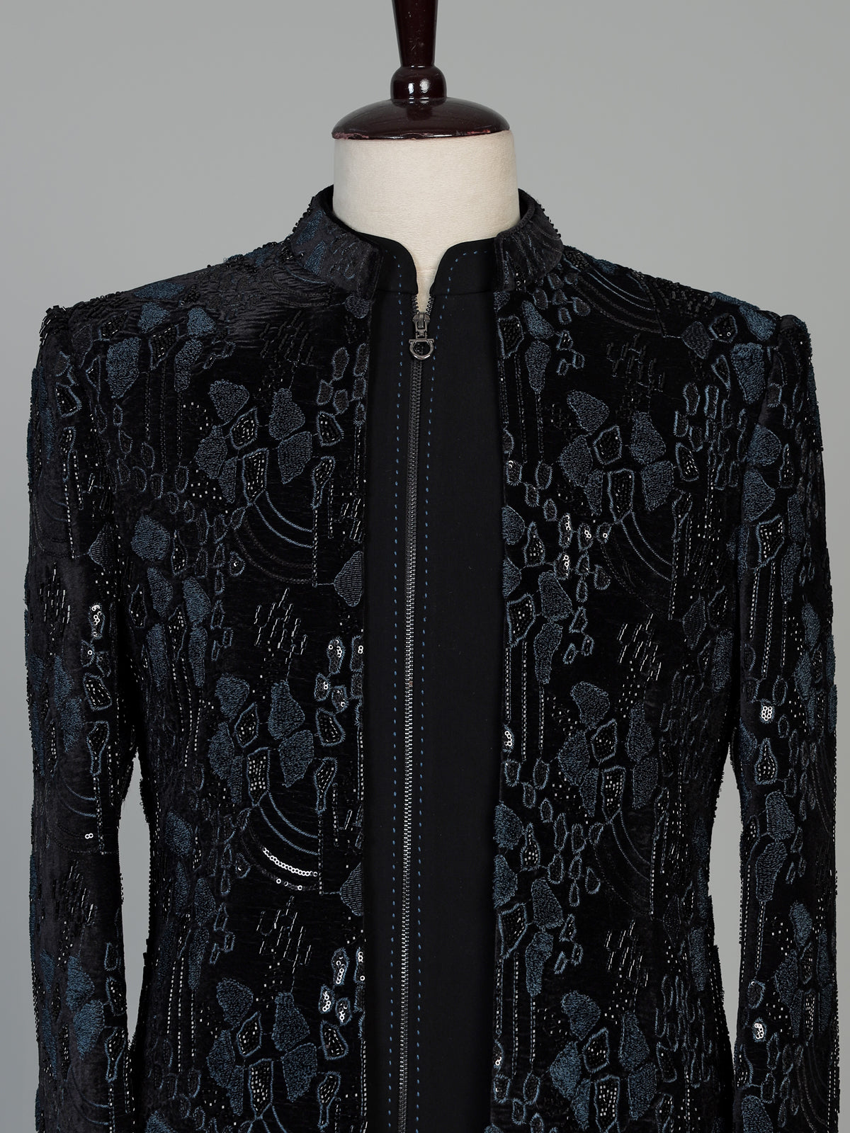 Navy blue premium mens indo western