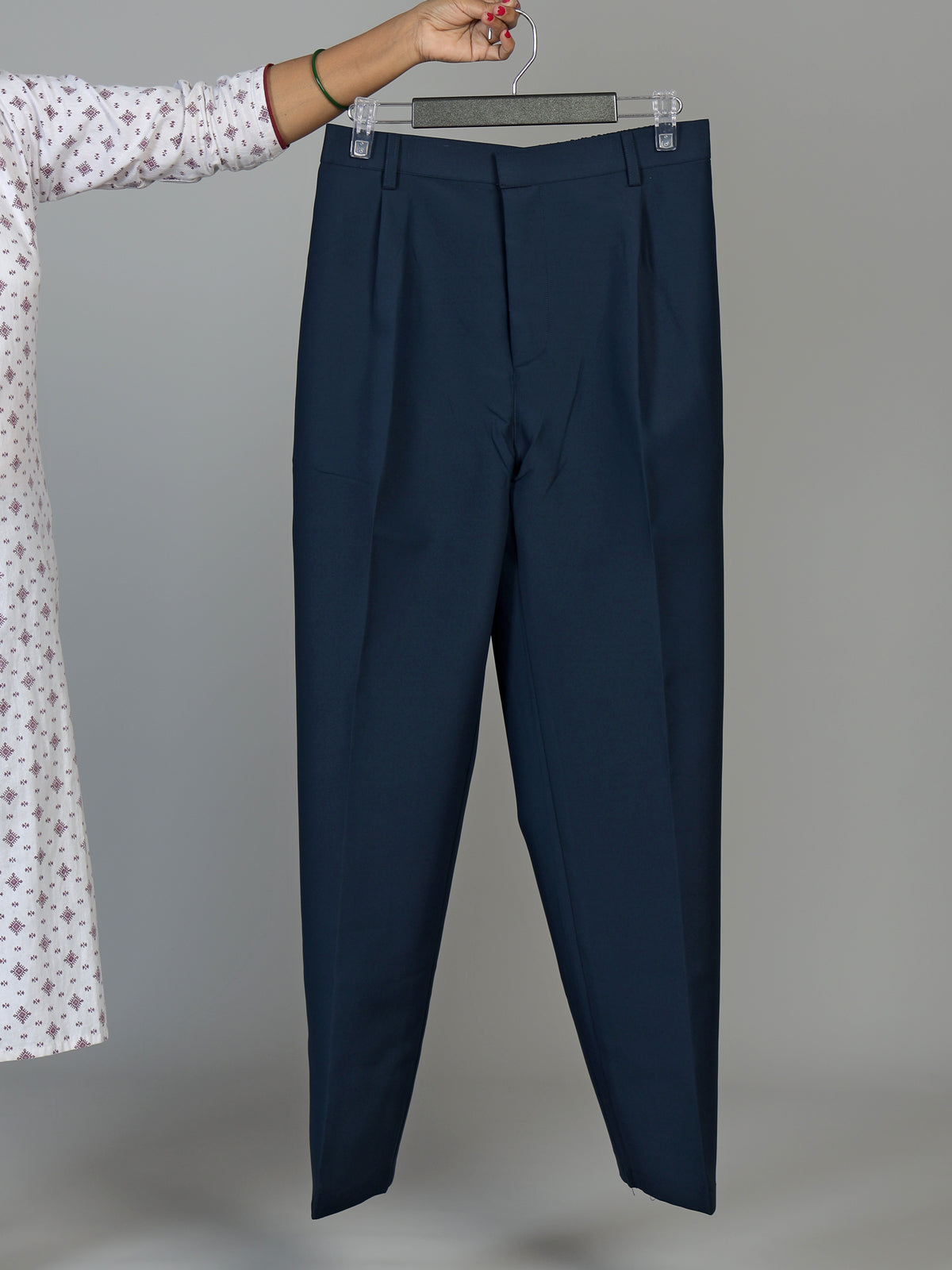 Navy georgette embroidered men kurta suit