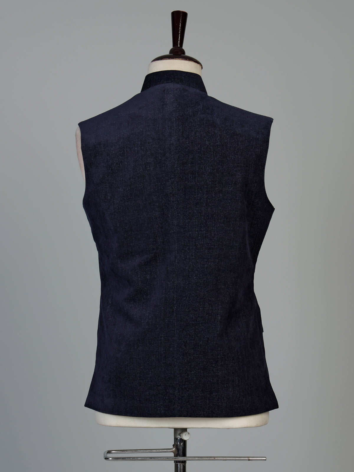Midnight navy blue mens embroidered waistcoat