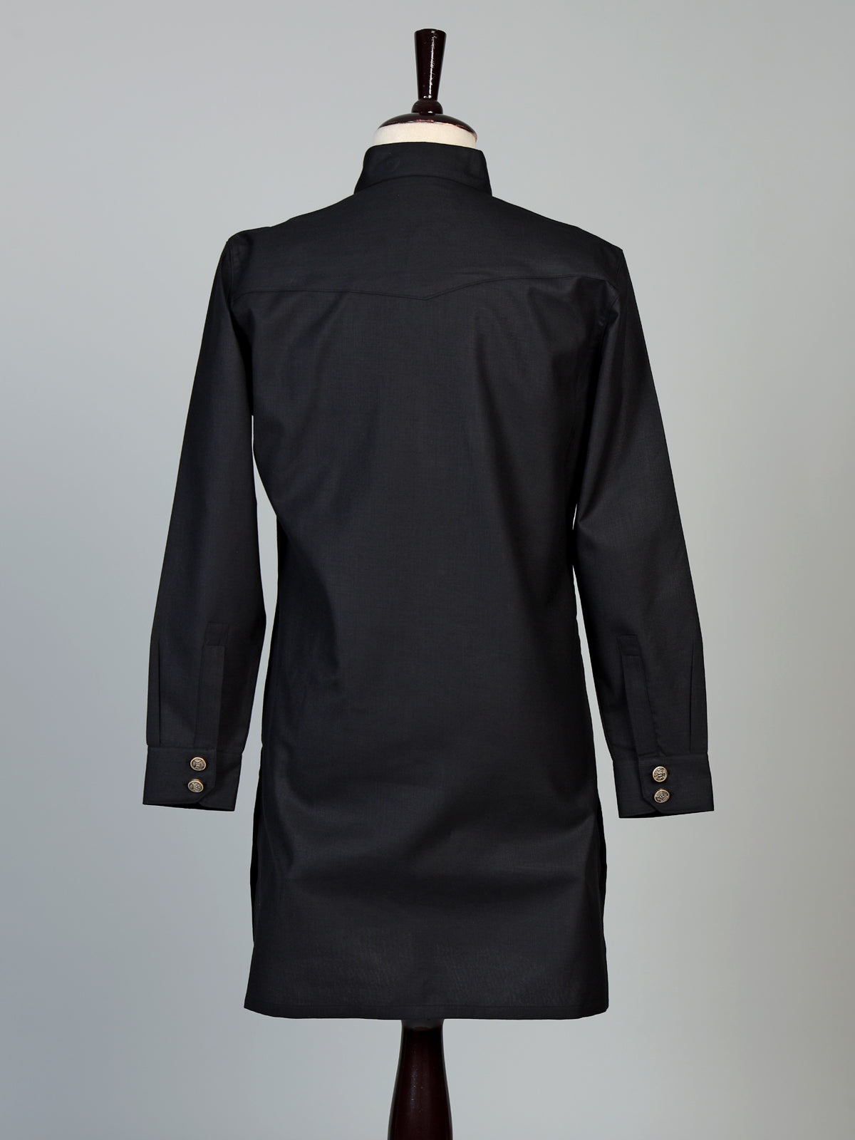 Classic black cotton linen men pathani suit