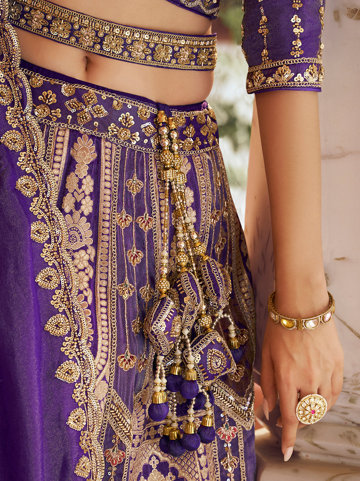 Purple jharokha motif women lehenga choli