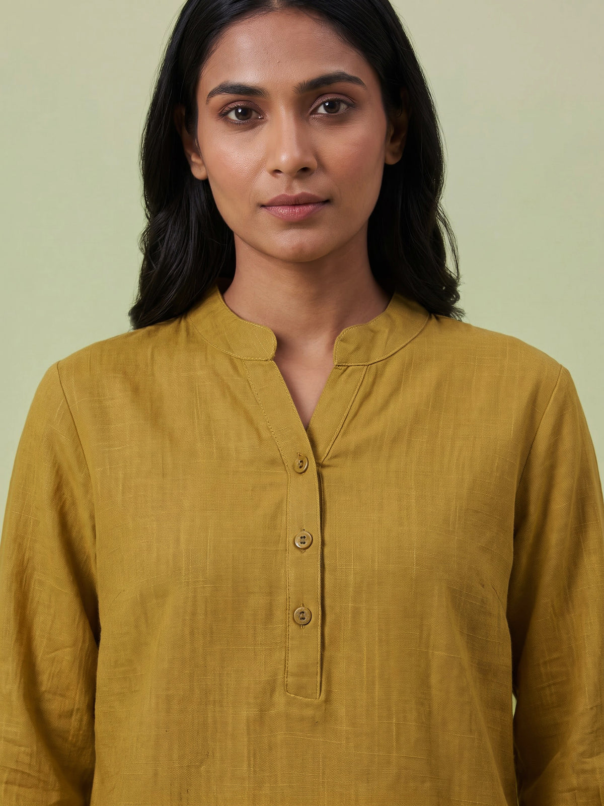 Mustard yellow womens vibrant short kurti