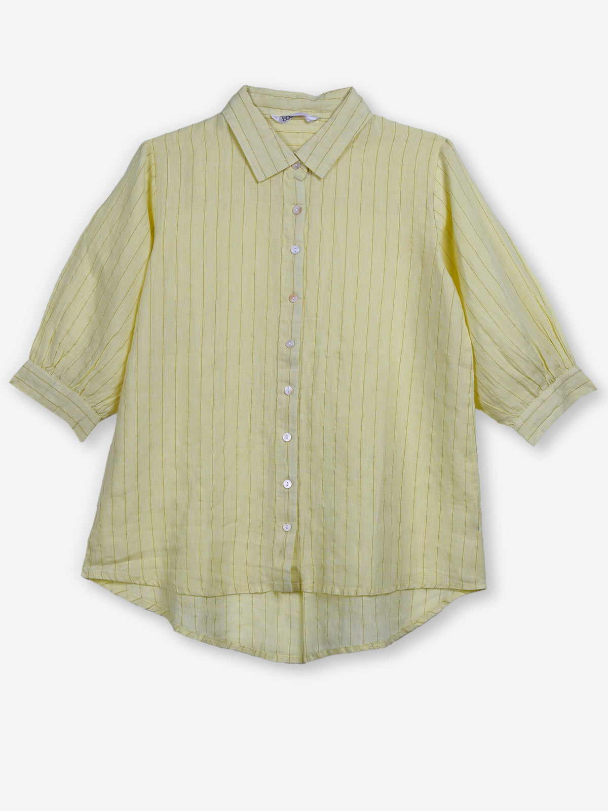 Light yellow linen women shirt