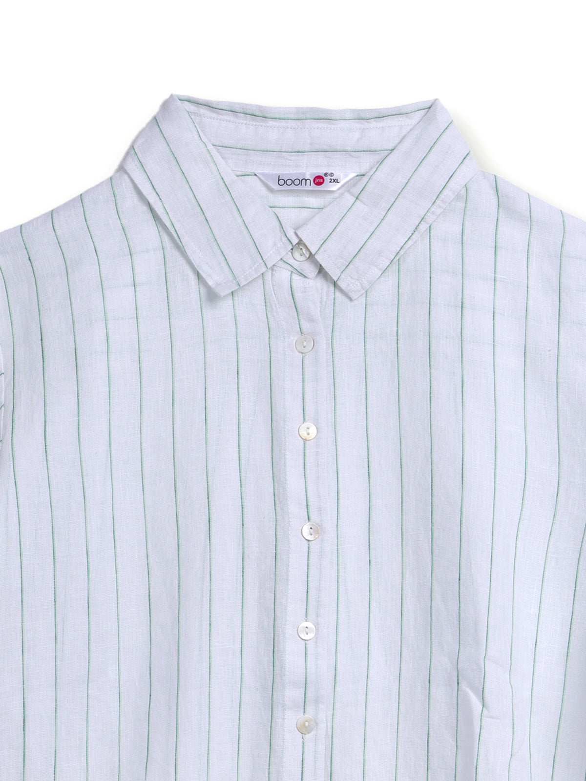 White linen women textured shirt