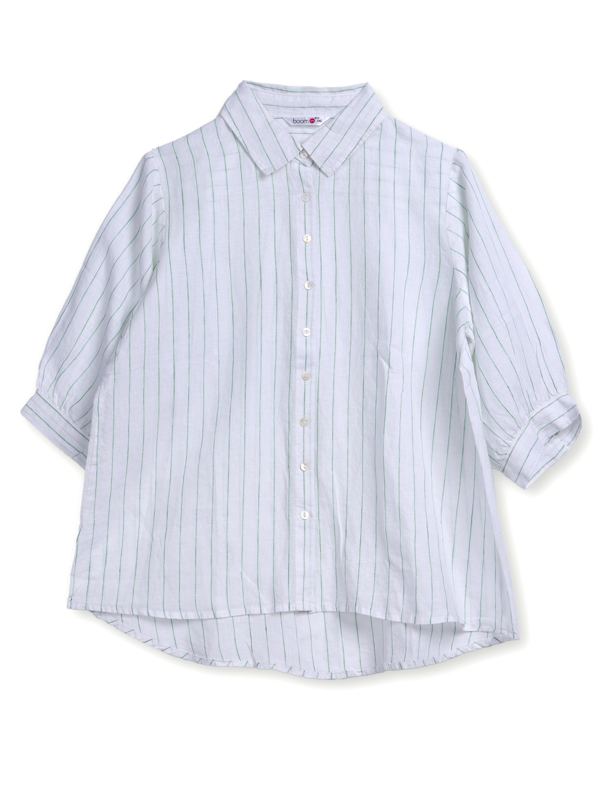 White linen women textured shirt
