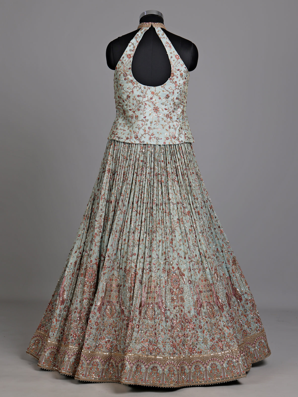 Sky blue peacock women lehenga choli