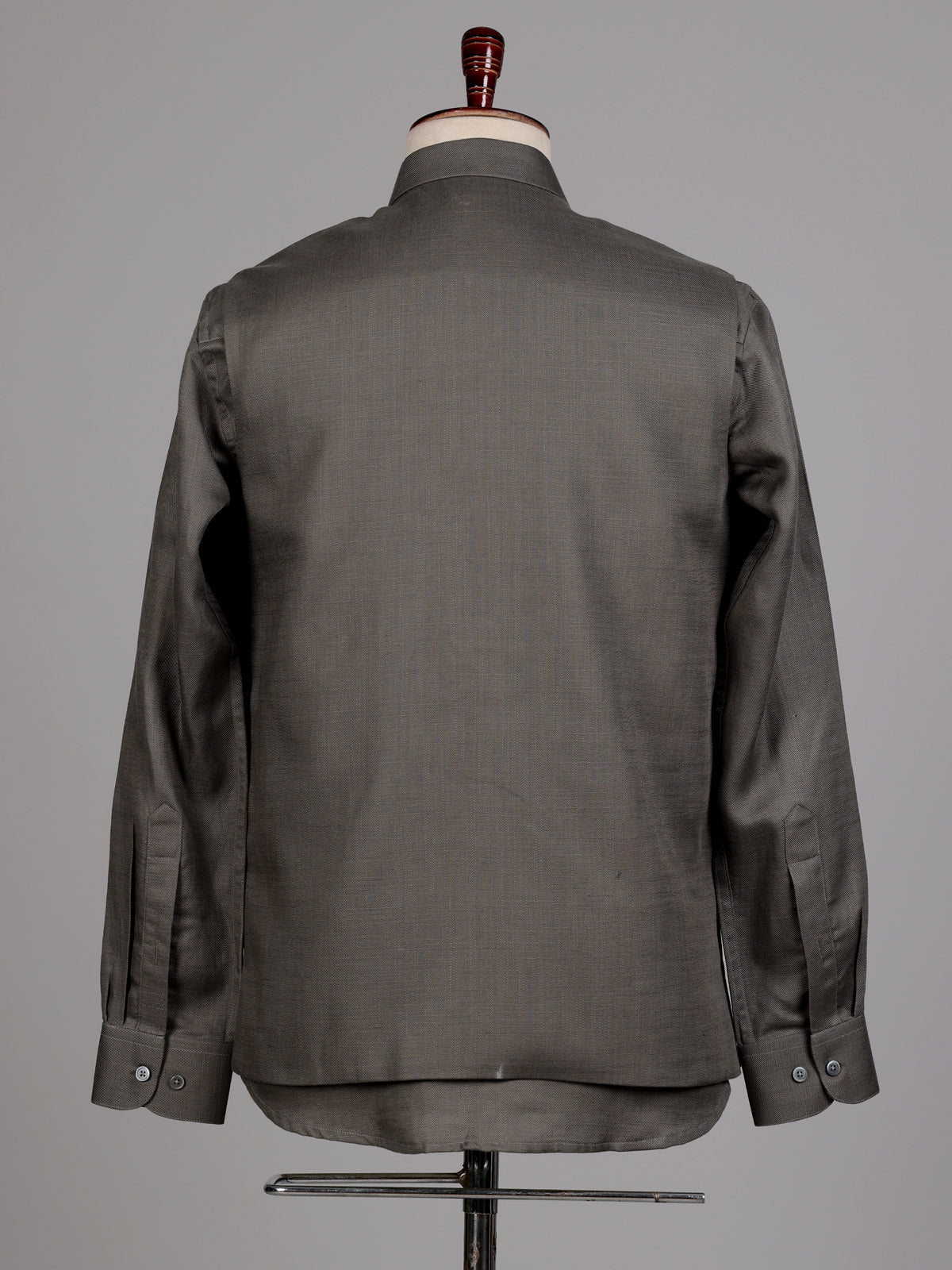 Slate grey ethnic waistcoat set with silver zardozi embroidery