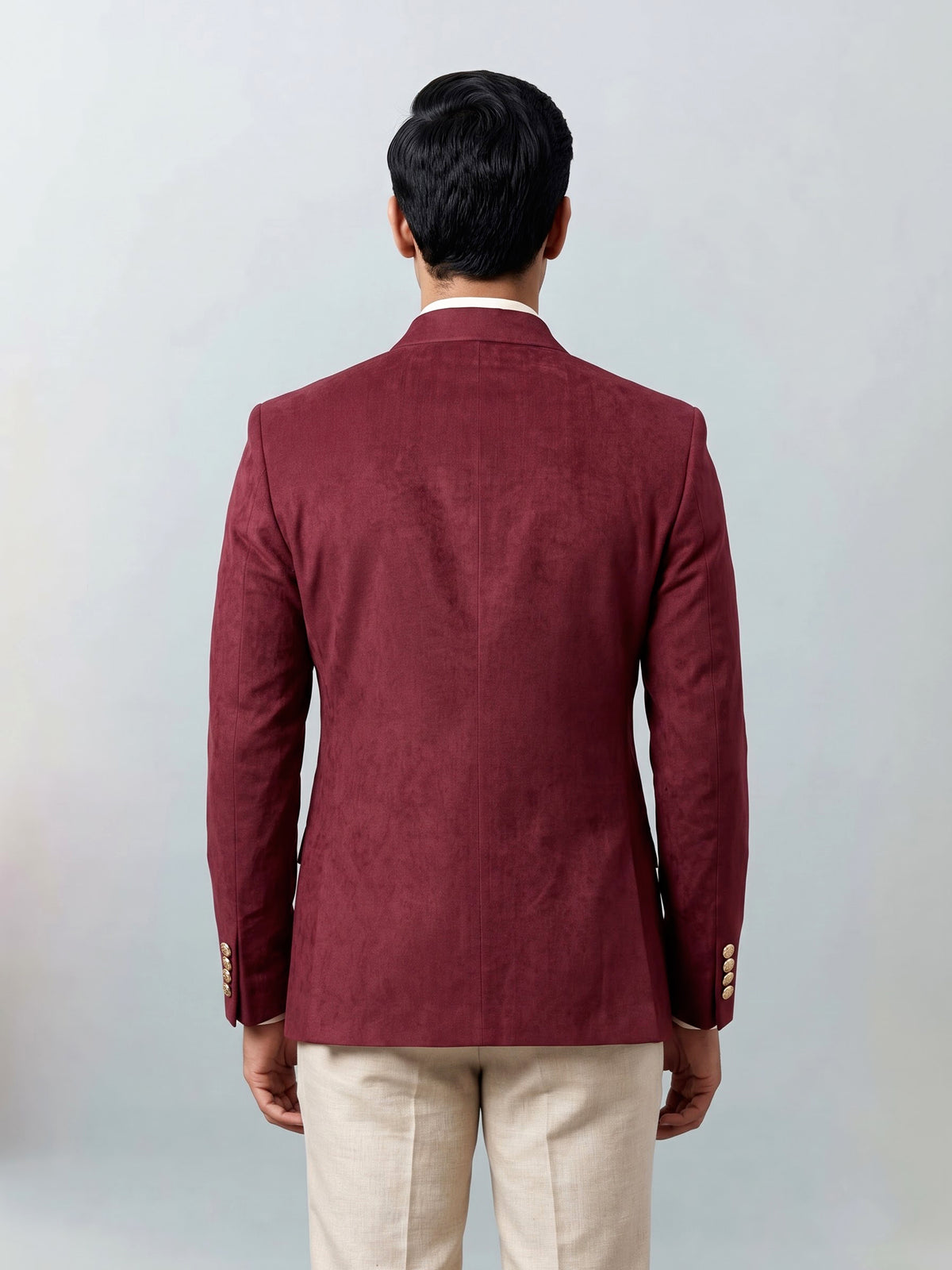 Royal wine double breasted peak lapel formal blazer